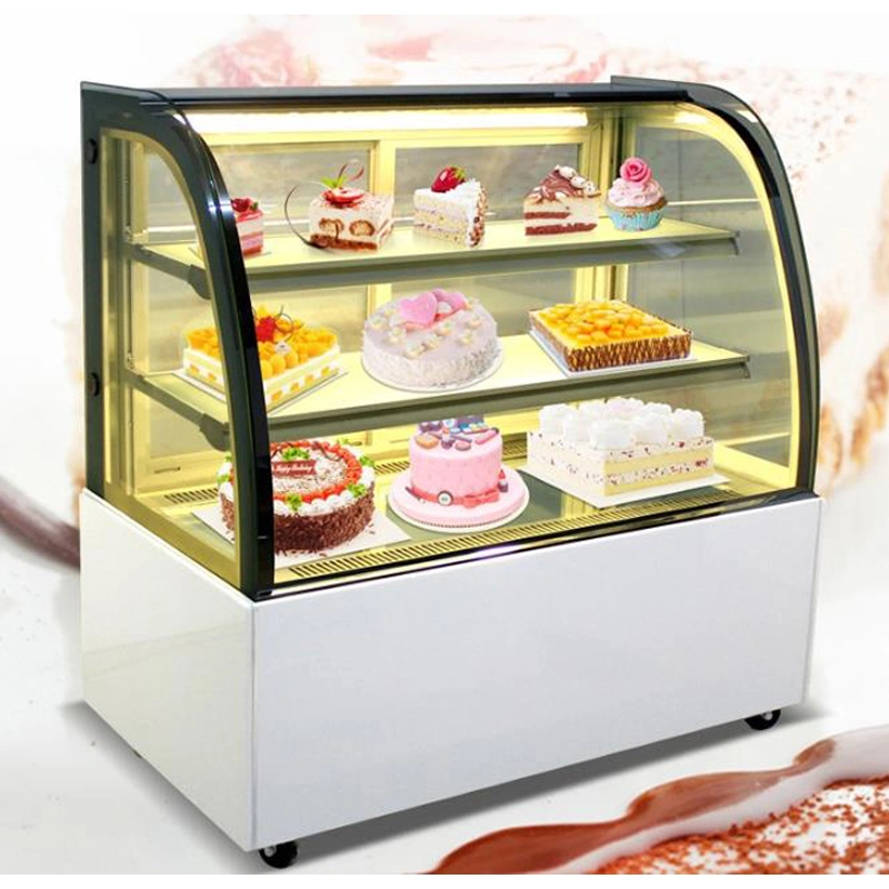 OEM Bakery Equipment Fan Cooling Glass Sliding Door Display Stainless Steel Cake Refrigerator Display Cabinet Fridge Showcase