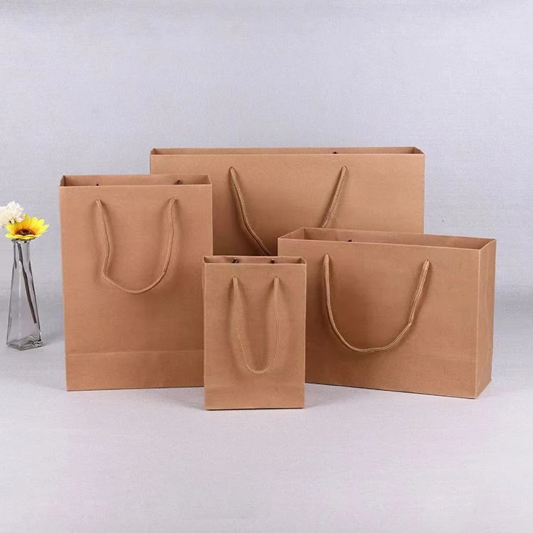 Recyclable Luxury Custom Logo Printed Craft White Paper Bag for Gift and Cosmetics