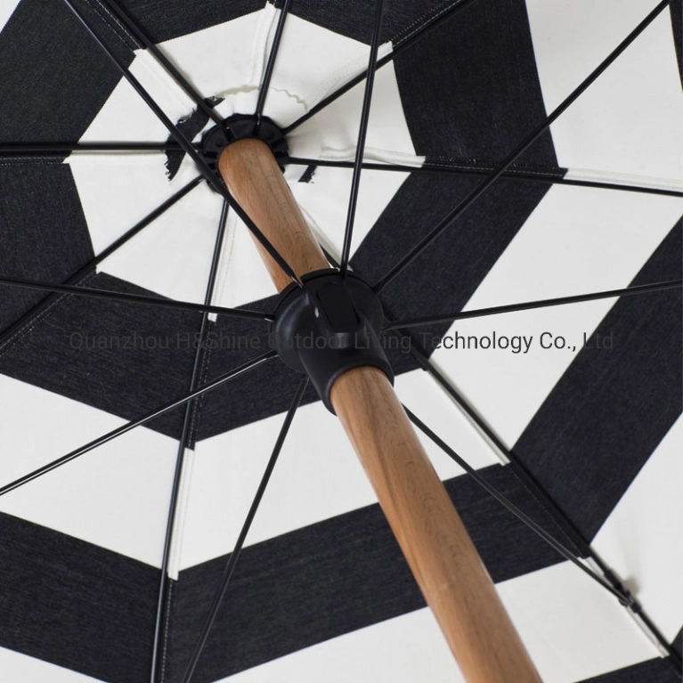 Outdoor Wooden Parasol Polyester Sun Beach Umbrella with UV