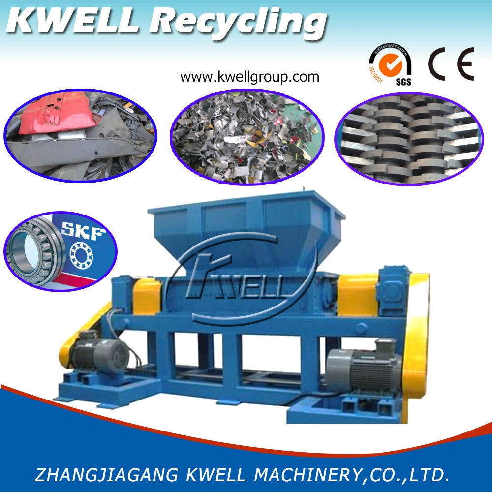 CE Certified Industrial Double Shaft Shredder for Recycling Waste Car Shell Metal Drum Barrel Tank