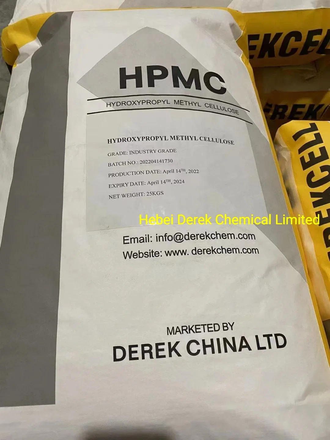 Derekcell buena retención de agua HPMC utilizados para la alta flexibilidad de los productos de mortero a base de cemento