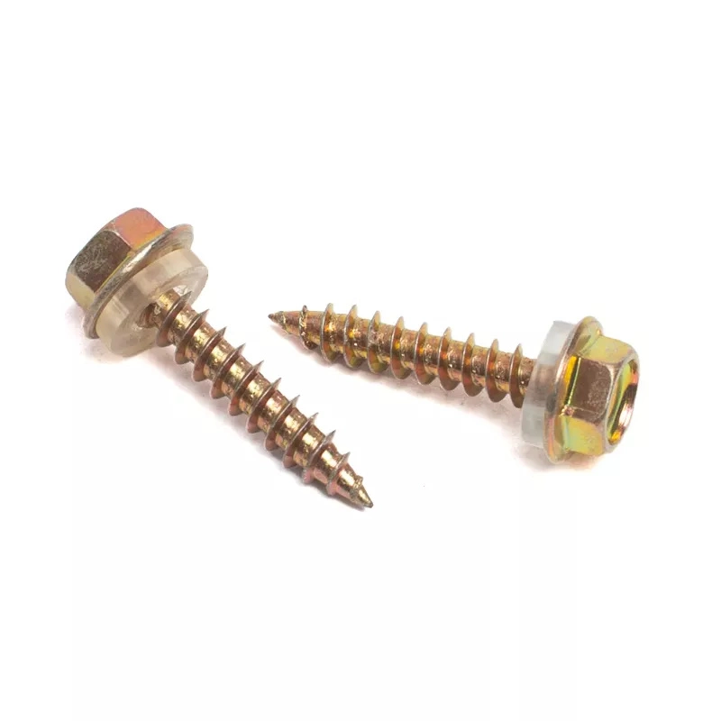 6.3X120mm Yellow Zinc Plated Hex Head Self Tapping with Washer