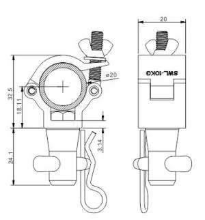 Dragonstage 2023 High quality/High cost performance LED Stage Light Clamp, Hook for Truss