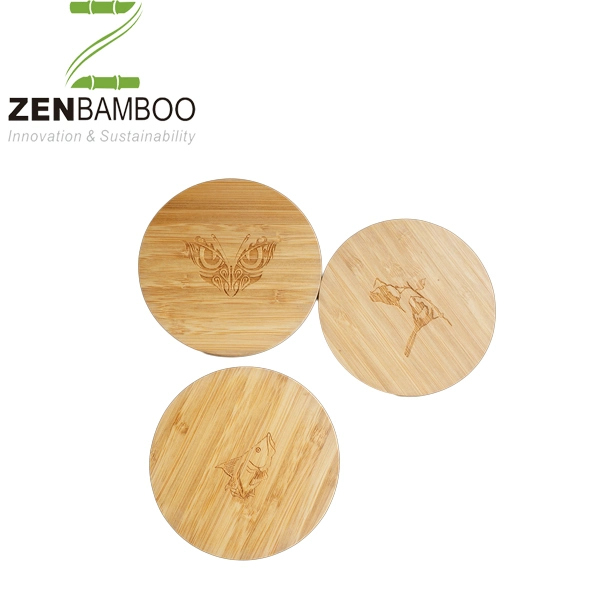 10*10mm Square Bamboo Coaster 4 PCS in a Bamboo Holder