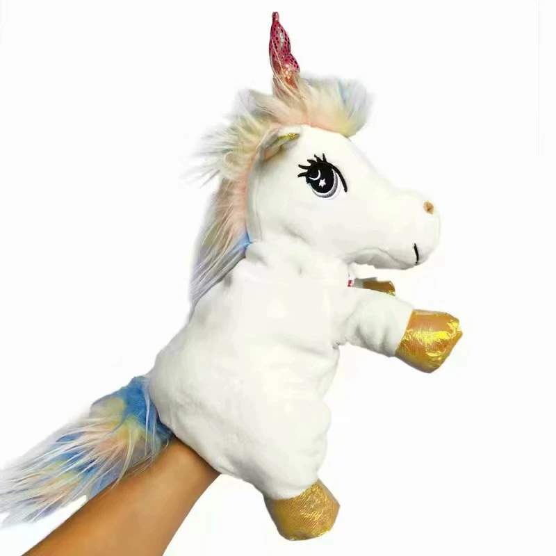 Wholesale Factory Custom Cartoon Character Hand Puppets Plush Unicorn Plush Hand Puppet