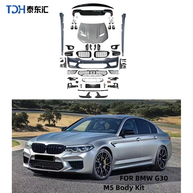 5 Series G30 G38 Upgrade to F90 M5 Style Body Kit with Bumper Head Light Rear Diffuser 5s G30 G38 M5 Auto Facelift Parts