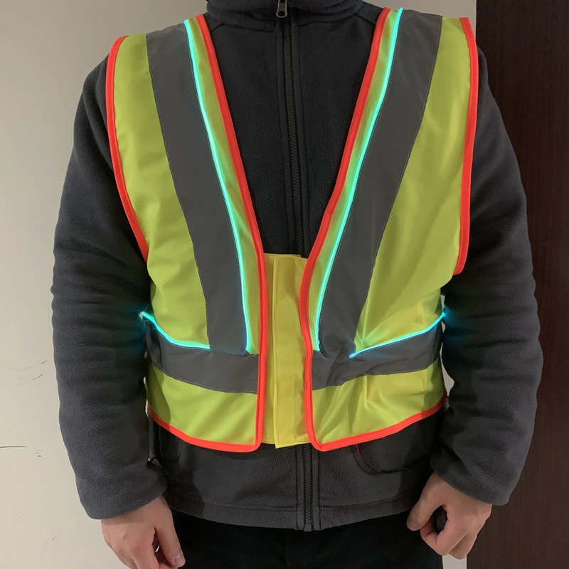 Safety Reflective Vest LED USB Reflective Vest for Warehouse Safety