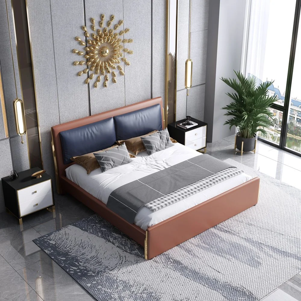 Hôtel design moderne Double King lit Queen size Chambre à coucher meubles fixés pour la vente