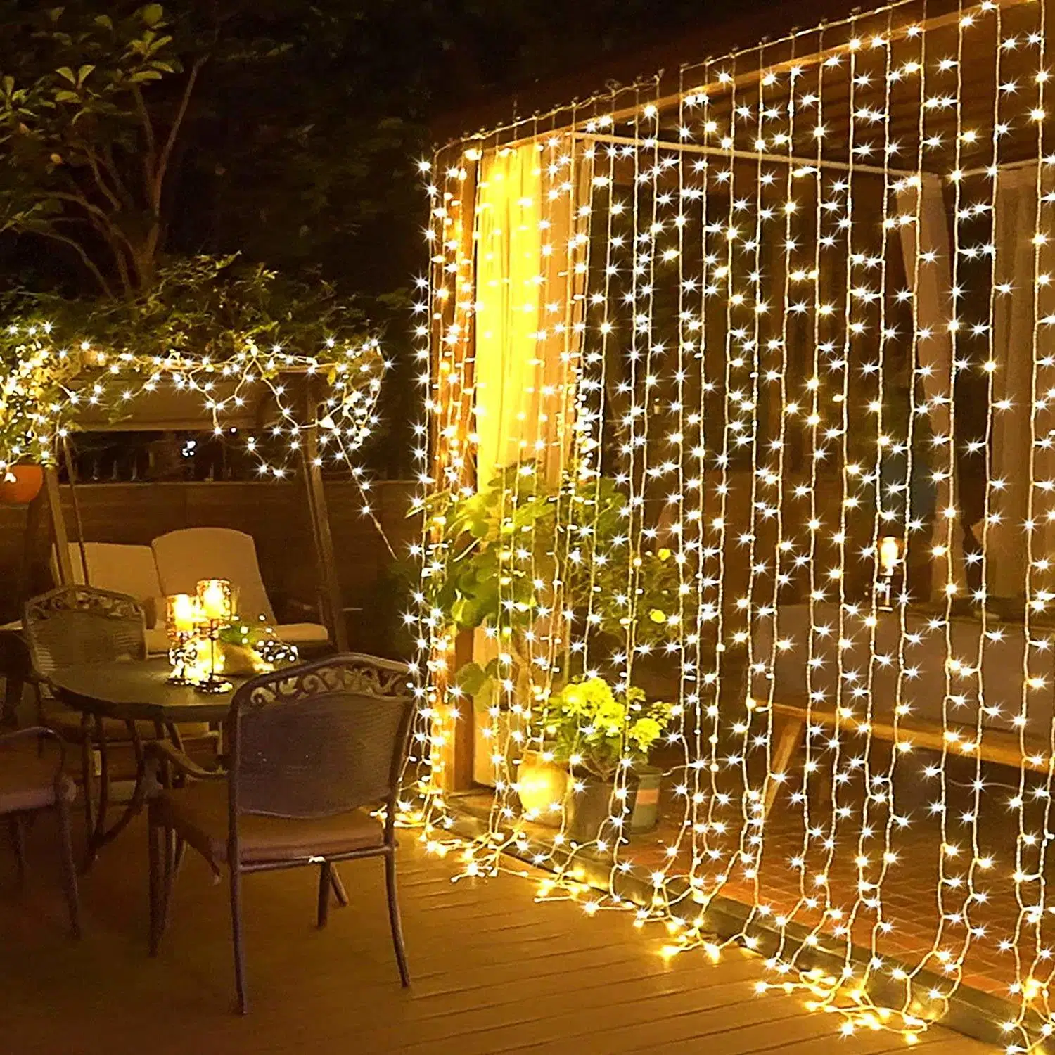 LED Vorhang Fairy Lights String Innen / Außen Hintergrund Hochzeitsfeier