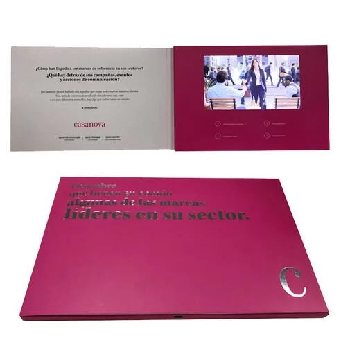 Carte de brochure vidéo personnalisée à écran TFT 7.0 pouces