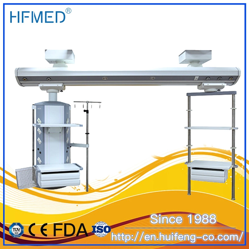 Hospital Surgery Ceiling Mounted ICU Operation Room Double Arm Medical Combination Multiple Bridge Pendant for Endoscope