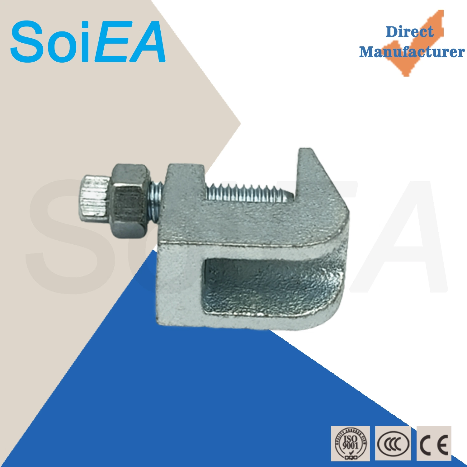 Wholesale/Supplier Order Electrical Cable Conduit Zinc Plated Square Head Steel Nuts Malleable Iron Beam Clamps