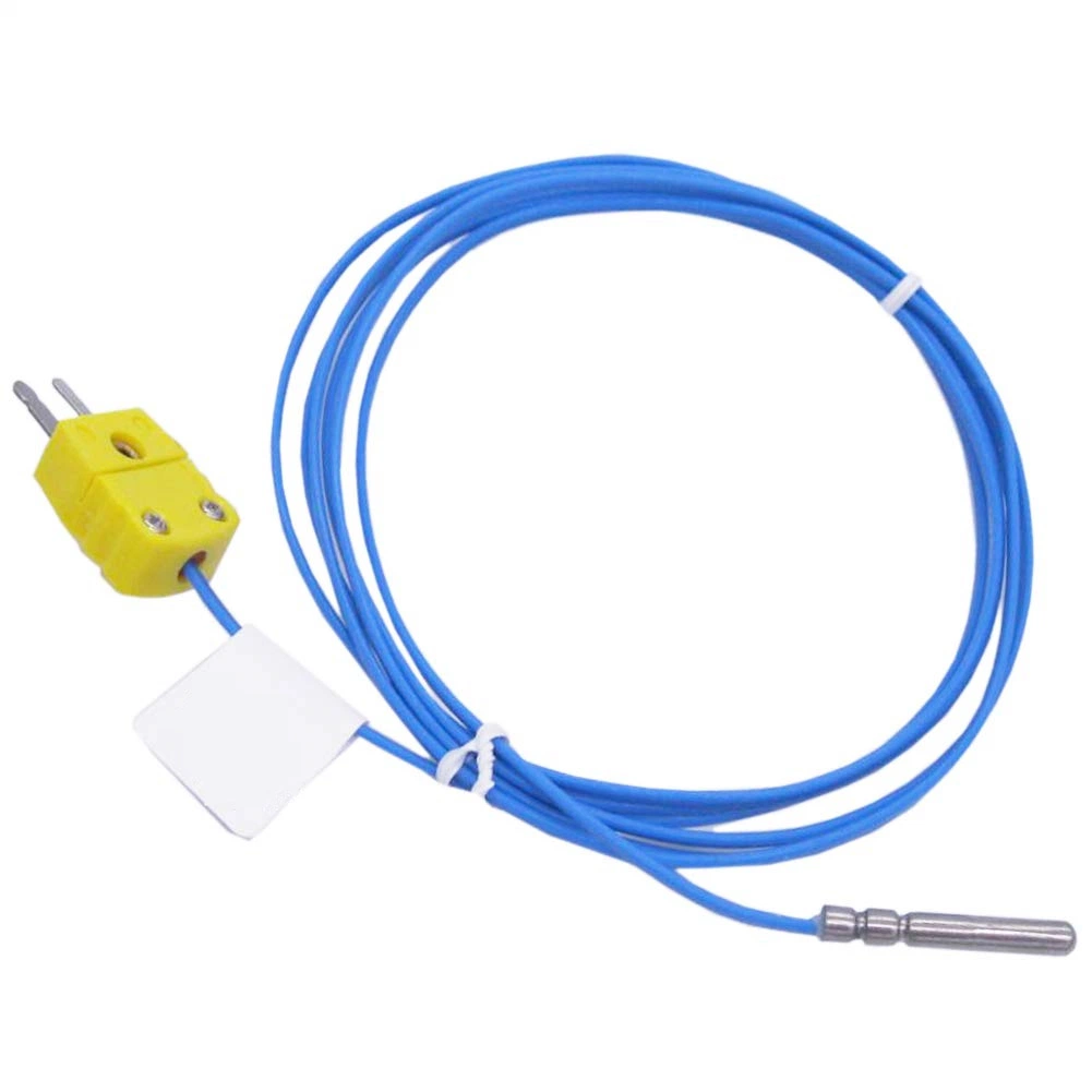 High Accuracy Type K Thermocouple Mini Connector with Blue PFA Temperature Compensation Wiring