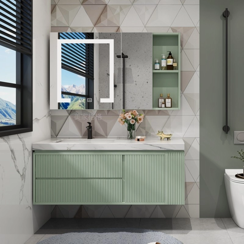 Solid Wood Aluminium Glass Stainless Steel Oak Wooden Wood PVC Maf Bath Furniture Mirror Vanity Hanging Bathroom Cabinet