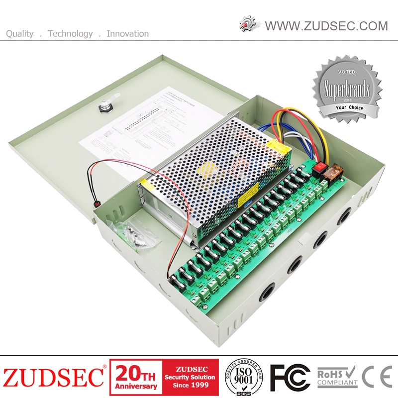 Камеры видеонаблюдения адаптер питания 12V 5 A 6 A 7 A 8 A 9 A 100V-240V AC на DC 2.5X5.5mm W/4 способа разветвитель кабеля питания