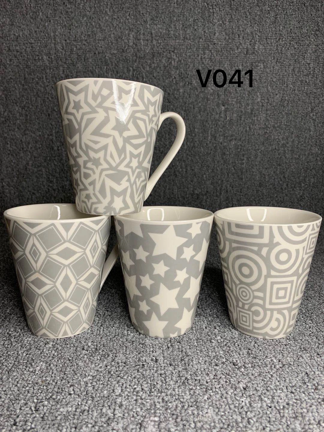 Premium Fancy Becher Keramik Kaffee Becher Set von 4