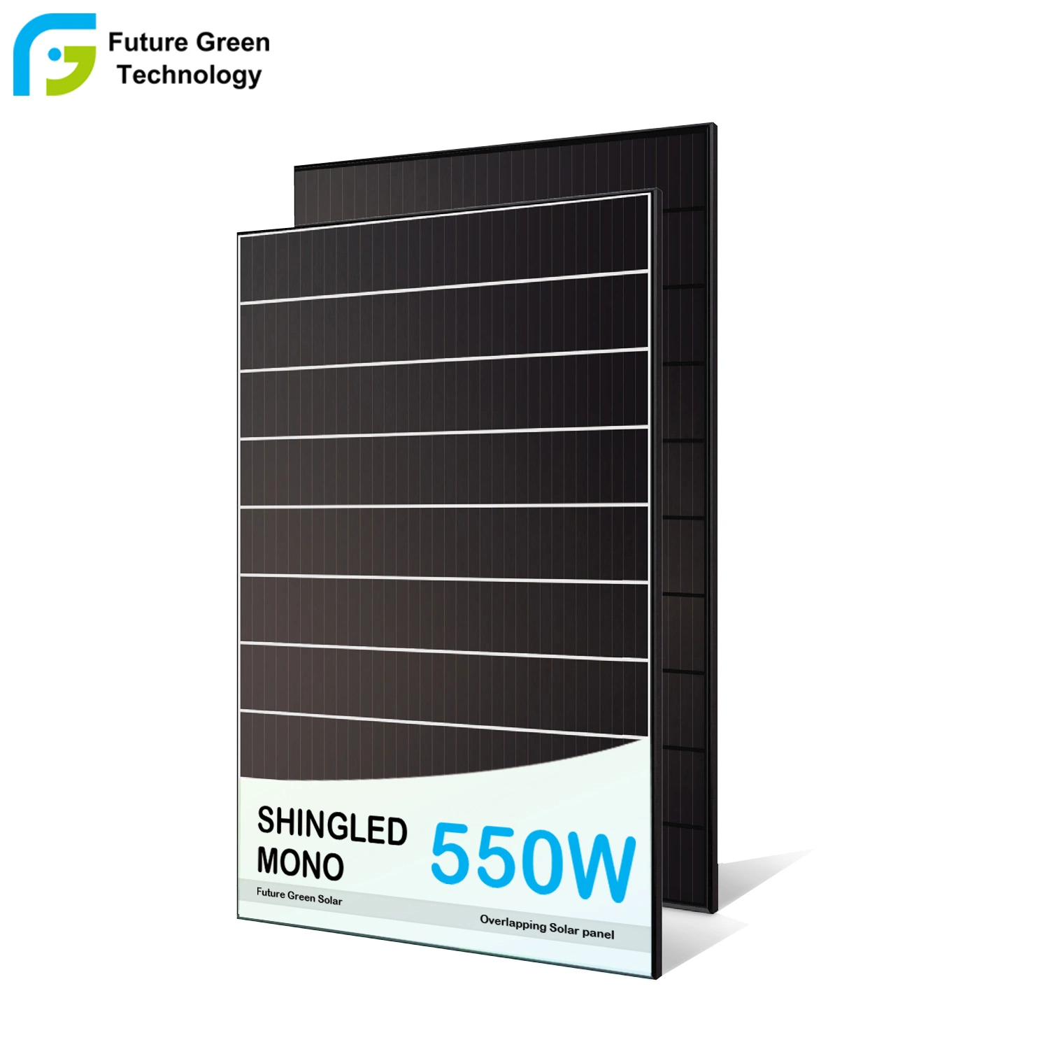 Envío rápido de alta calidad de la superposición de célula solar Panel Solar Panel negro 550W de la energía solar