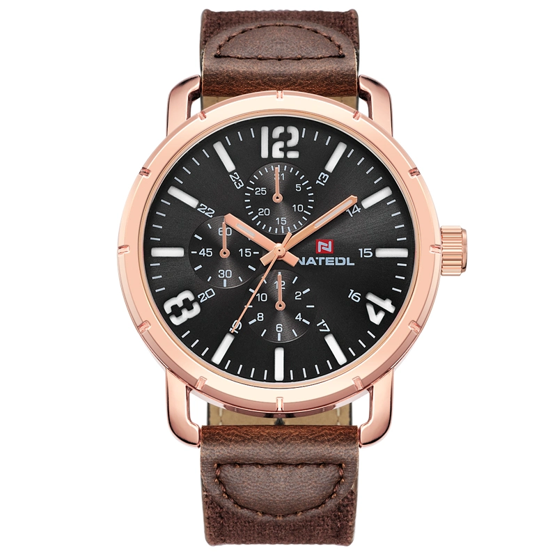 Mens Watches Top Luxury Brand Waterproof Sport Wrist Watch Quartz Military Genuine Leather Watch