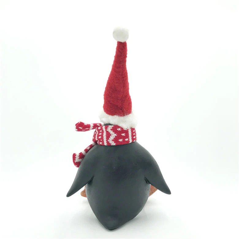 Christmas Home Decoration Sitting Resin Penguin Figurines Ornament