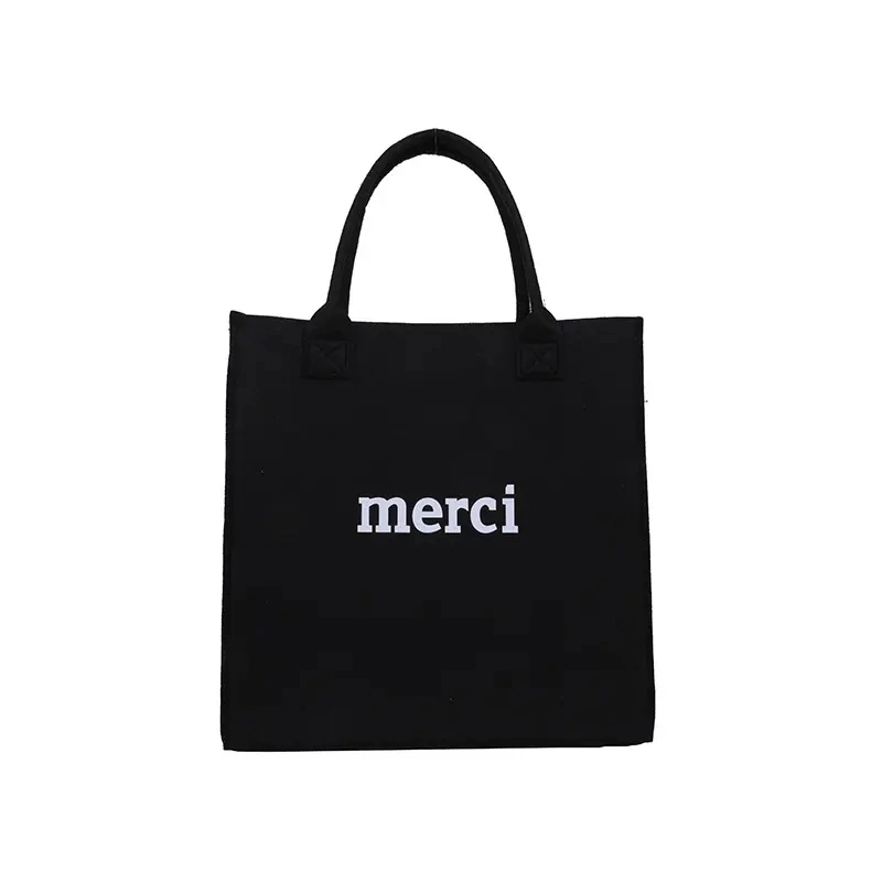 Wholesale/Supplier Multiple Colors Two Straps Logo Custom Felt Tote Bag Shopping