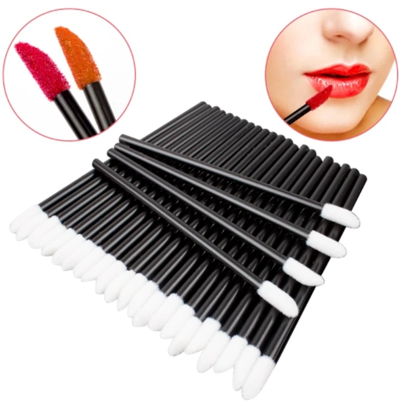 500PCS Lip Wands Applicators Disposable Lip Brush, Lipstick Brush Lip Gloss Applicator Wands, Makeup Applicator Beauty Tool Kits Black