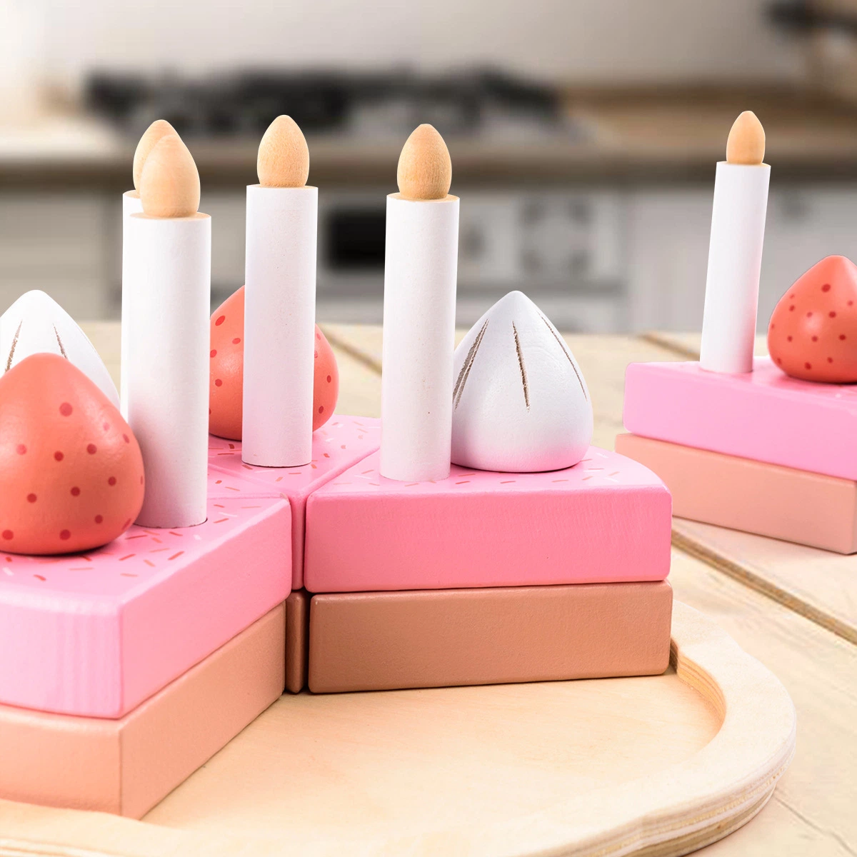 Wooden Children's DIY Creative Magnetic Simulation Birthday Birthday Cake Toys