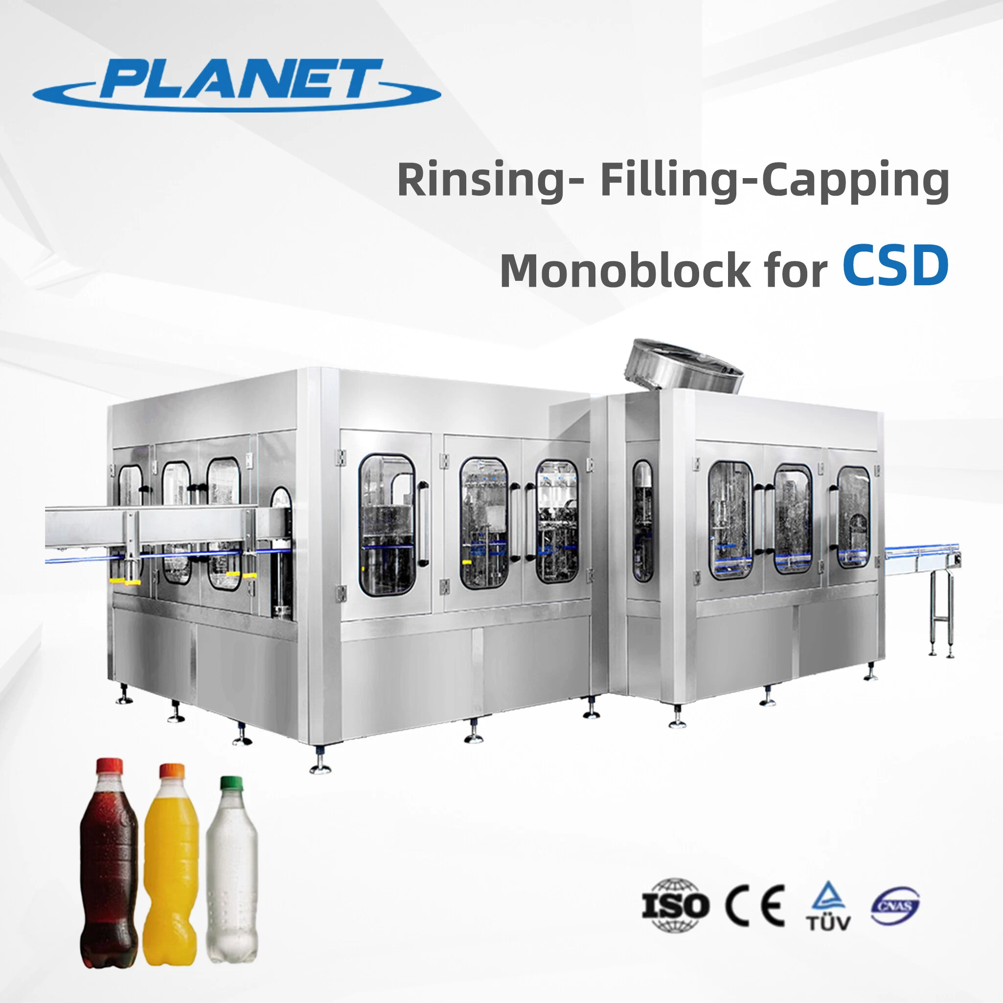 Automatic Pet Filling Machinery and Glass Coca-Cola Drink Carbonated Soft Filling Machinery (DCGF18-18-6) Production Line with CE Certificate