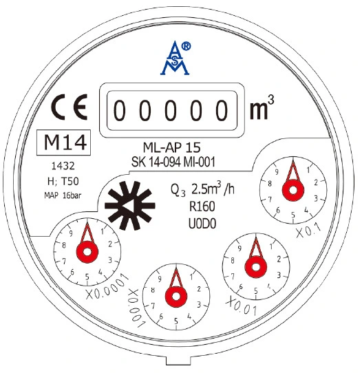 Compteur d'eau intelligent de haute qualité avec carte de marque Aimei