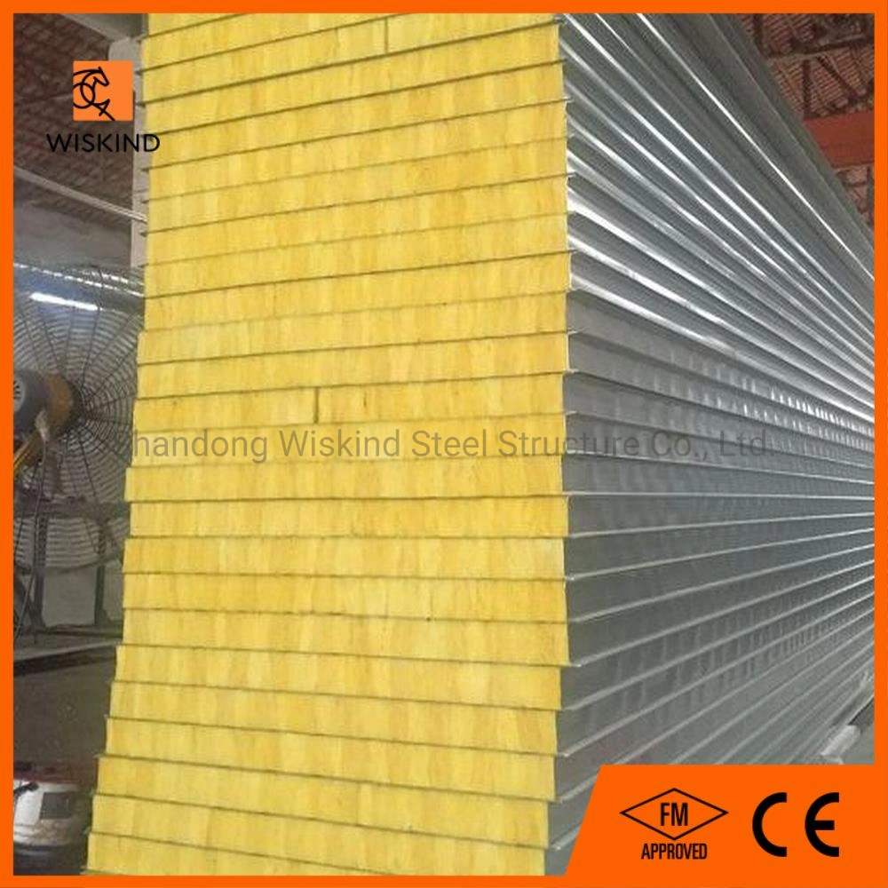 2024 High Desity/Strength/Soundproof Glass Wool +PU Wall/Roof Sandwich Board for Steel Building with CE/FM