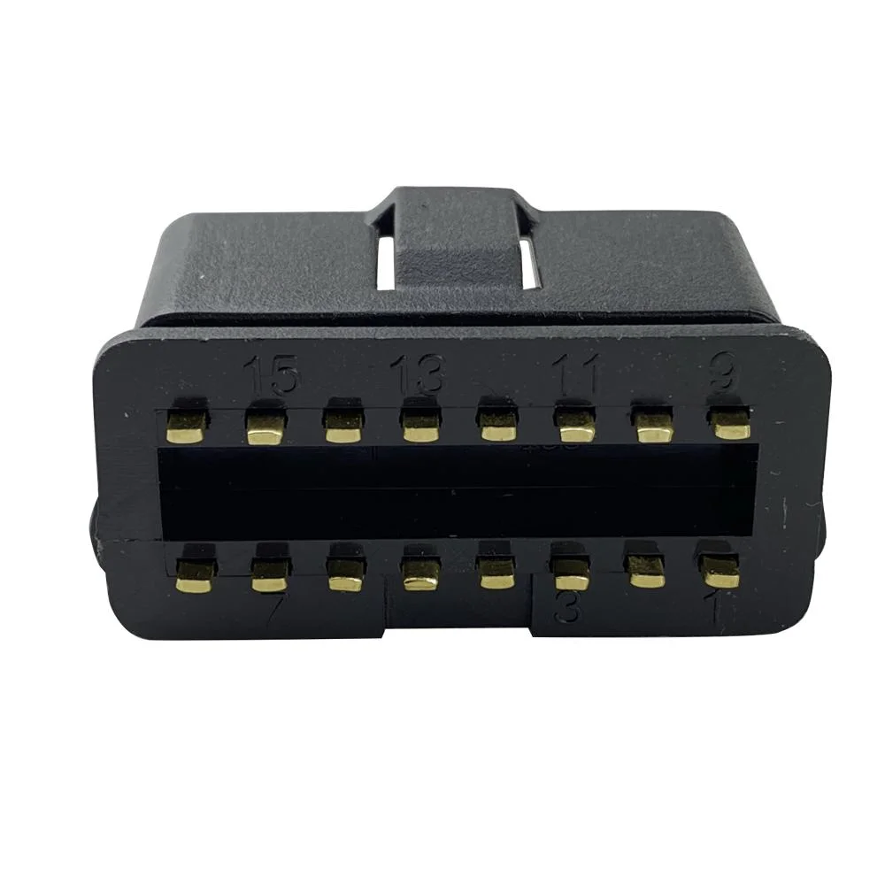 Conector macho OBDII de 16 pines J1962 OBD2 con recto Pasadores