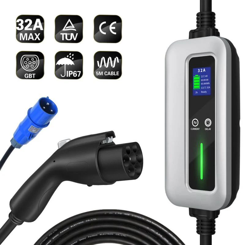 Single Phase EV Wall Charger 32A Gbt EV Charger 7kw for Home