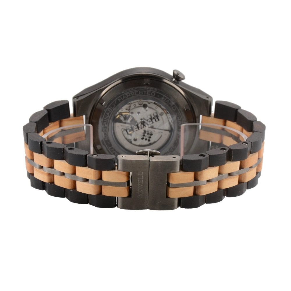 Unisex Watches Eco-Friendly Bamboo Wood Wrist Watch with Stainless Steel Back