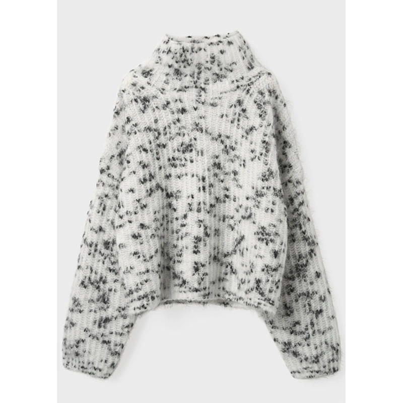 Custom Fall Winter Women Ladies Pullover Mohair Knit Turtleneck Sweater