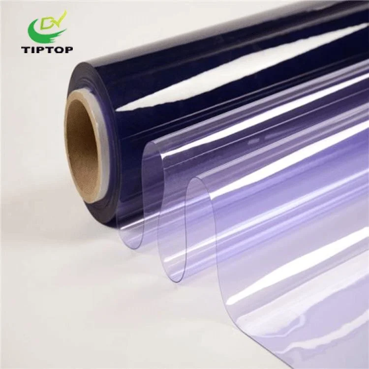 Película suave transparente resistente al agua Tiptop-2 PVC transparente para bolsas Manteles