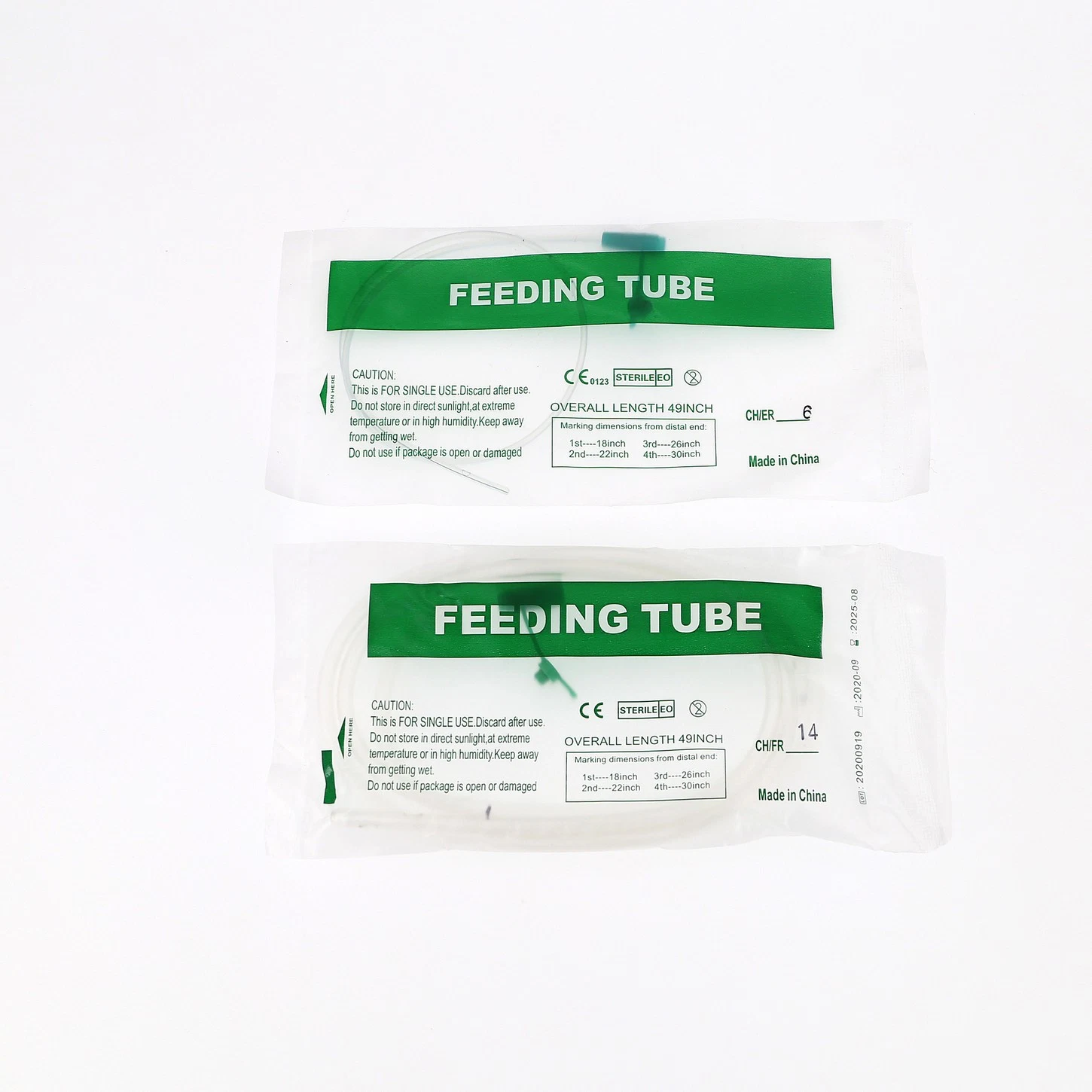 Disposable Sterile Medical Grade PVC/ Silicone Feeding Tube with CE/ ISO