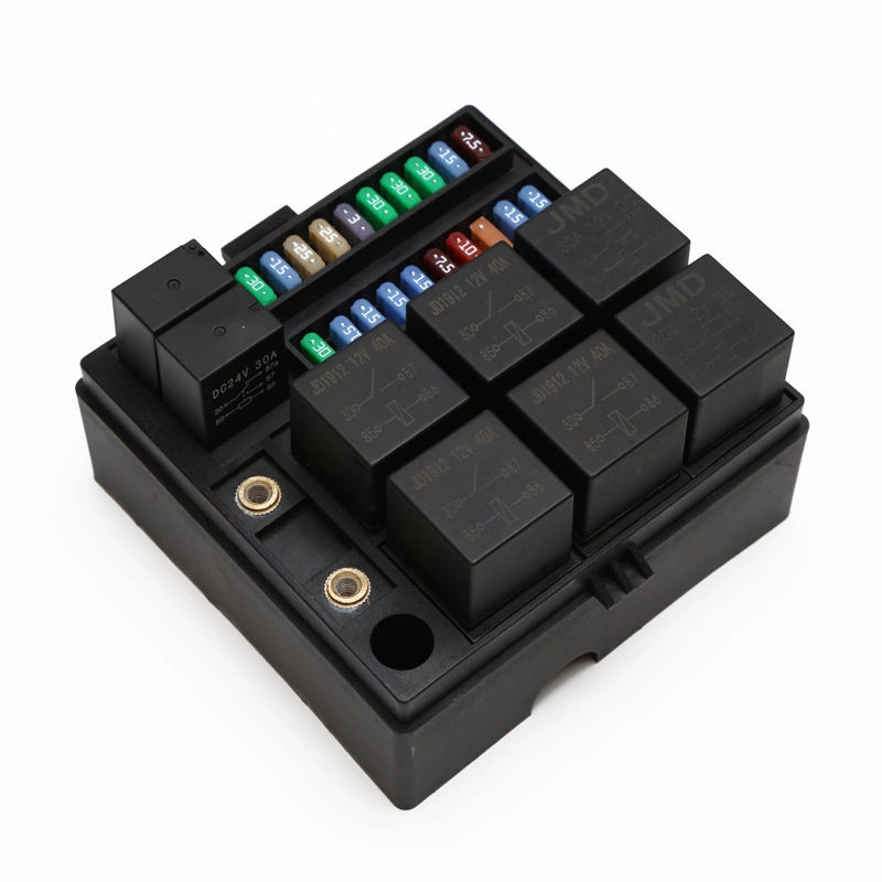 High quality/High cost performance  12V Auto Fuse Holder with 1 Ans Fuse 20 PCS Blade Fuses 6 Pin Relays Relay Slot Socket Box for Marine Boat