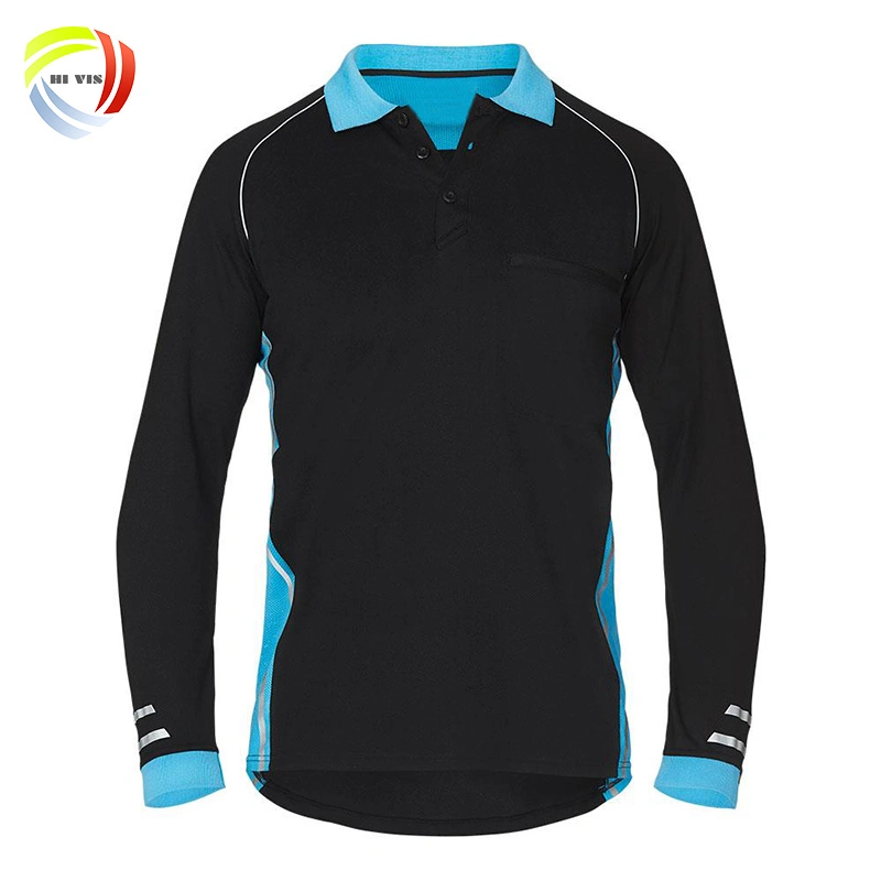 Logo personnalisé de haute qualité uniforme de couleur de contraste de l'entreprise de travail polyester coton Sports Polo Shirt Mens refléter