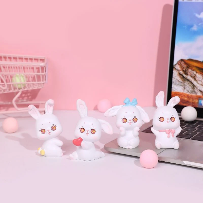 Cute Rabbit Cartoon Decoration Piece Car Home Desktop Birthday Gift Cake Decoration Plug-in Gift Creative Hand