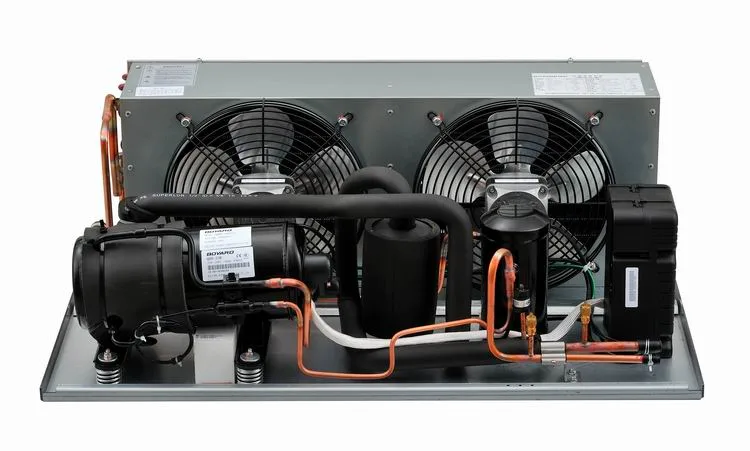 DC Frequency Condensing Unit with Horizontal Refrigeration Compressor for Supermarket Display Cabinet