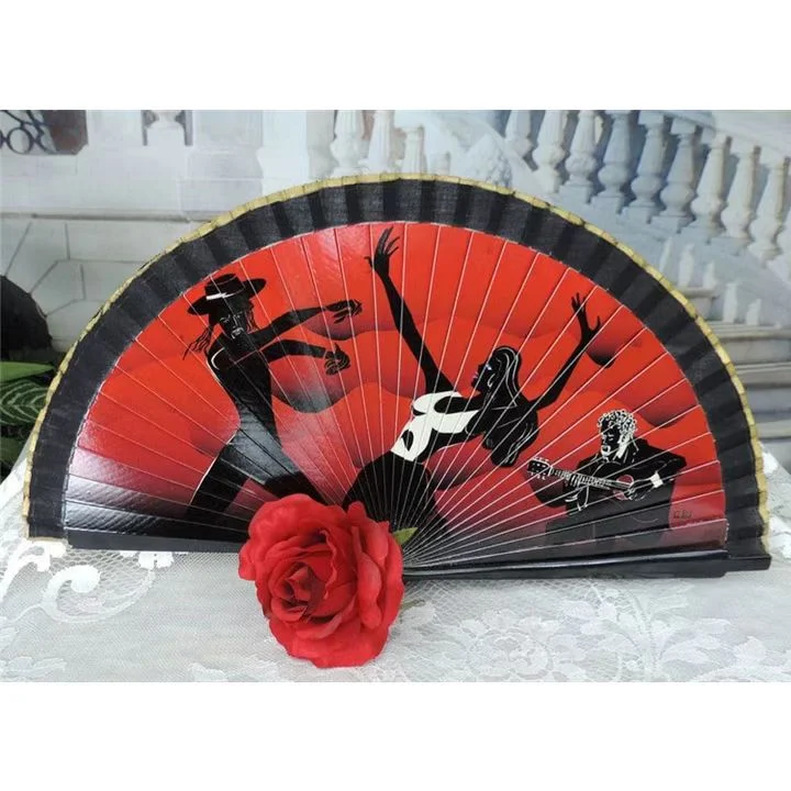 Spanish Festival Dance Performance Craft Gifts Folding Wood Hand Fan