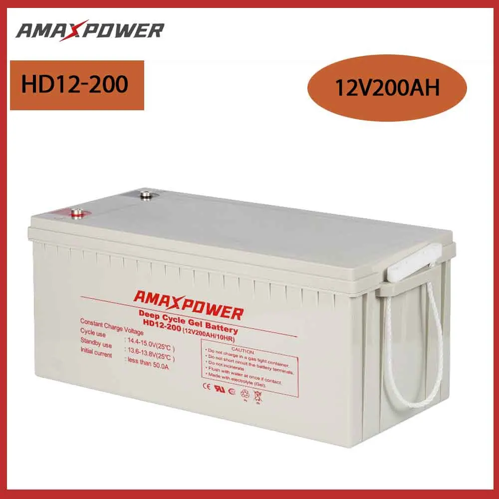 Amaxpower 12V200ah Deep Cycle VRLA Gel Battery Maintenance Free Battery Pack for UPS/Solar and Wind/Emergency System/Electric Powered Vehicles 12V 200ah