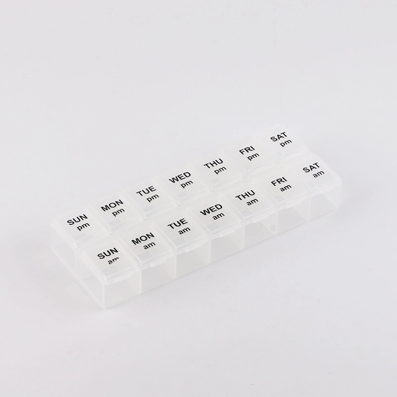 Wholesale/Supplier Weekly Pill Organizer 14 Day with 28 Compartments Plastic Pill Box