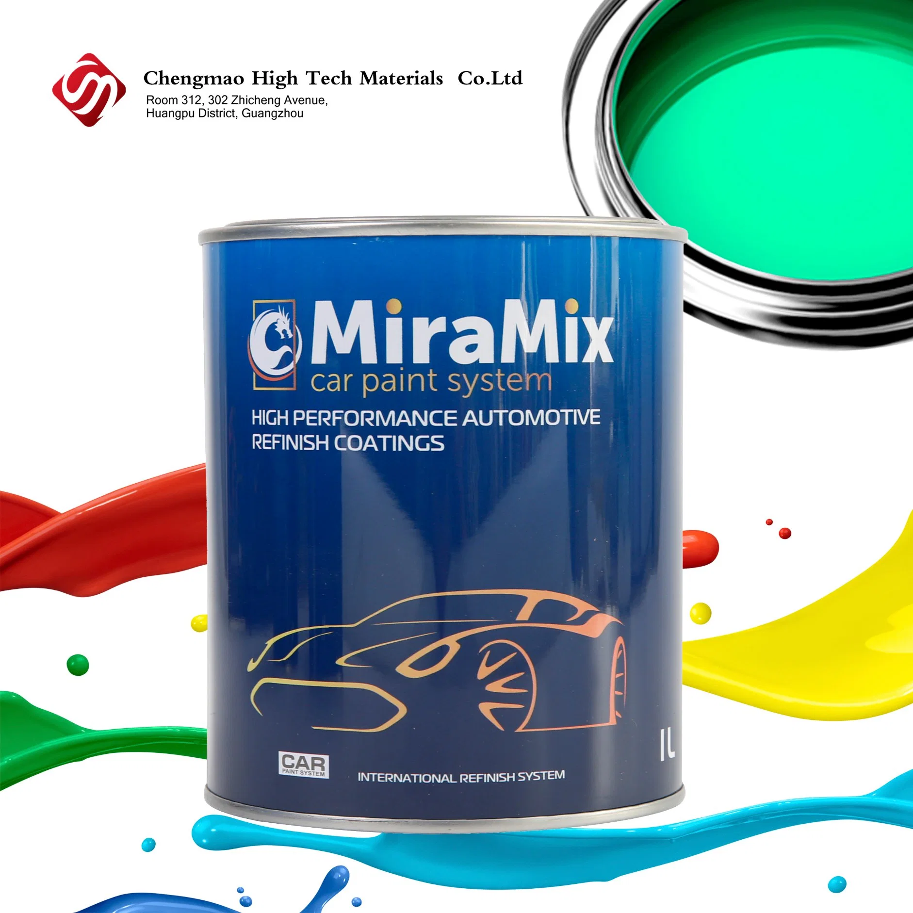 China 1K sólido Plata Pearl Color base Coat Acrílico Auto Pintura 2K Pintura de automóvil de reparación de barniz Pintura de automóvil