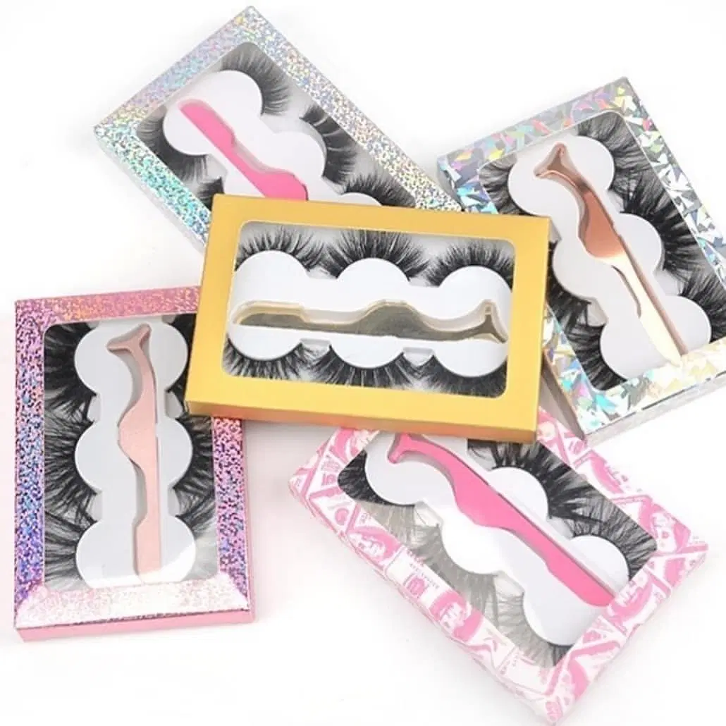 25mm Faux Mink Eyelashes Wholesale/Supplier Private Label Custom Eyelash Packaging Box