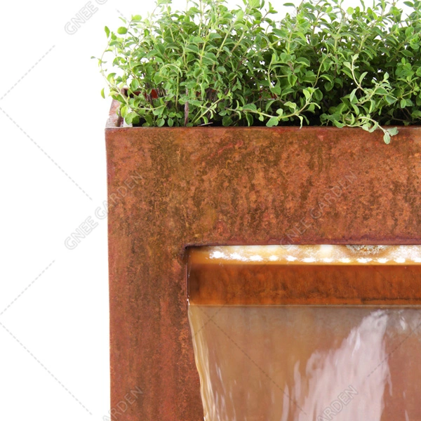 Outdoor Metal Water Curtain Customized Corten Steel Fountain