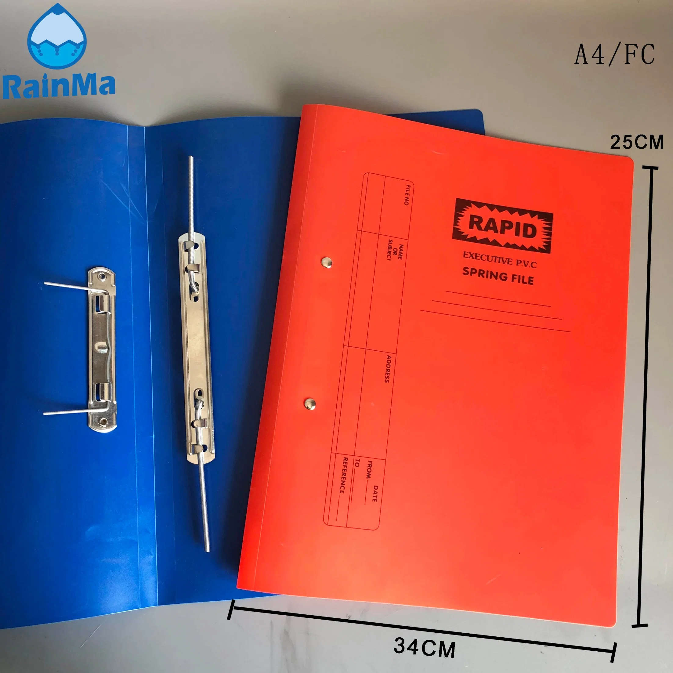 A4/FC Color Executive PVC Spring File with Metal Double Hole Spring Folder