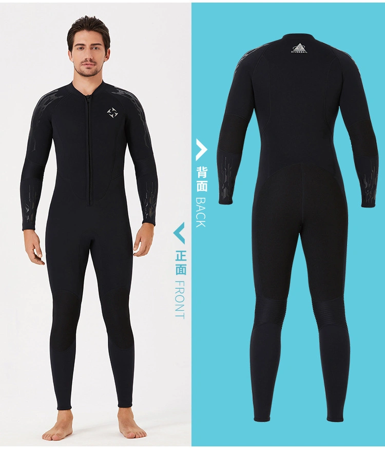 Neoprene Surfing Wet Suits One Piece Long Sleeve Back Zipper Swimming Suit 5mm Sharkskin Diving Wetsuit