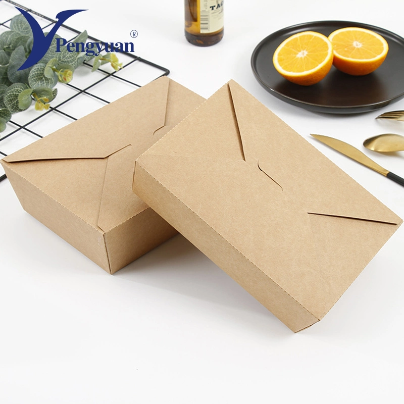 Wholesale/Supplier Disposable Printed Kraft Paper Box Noodle and Salad Takeaway Food Container