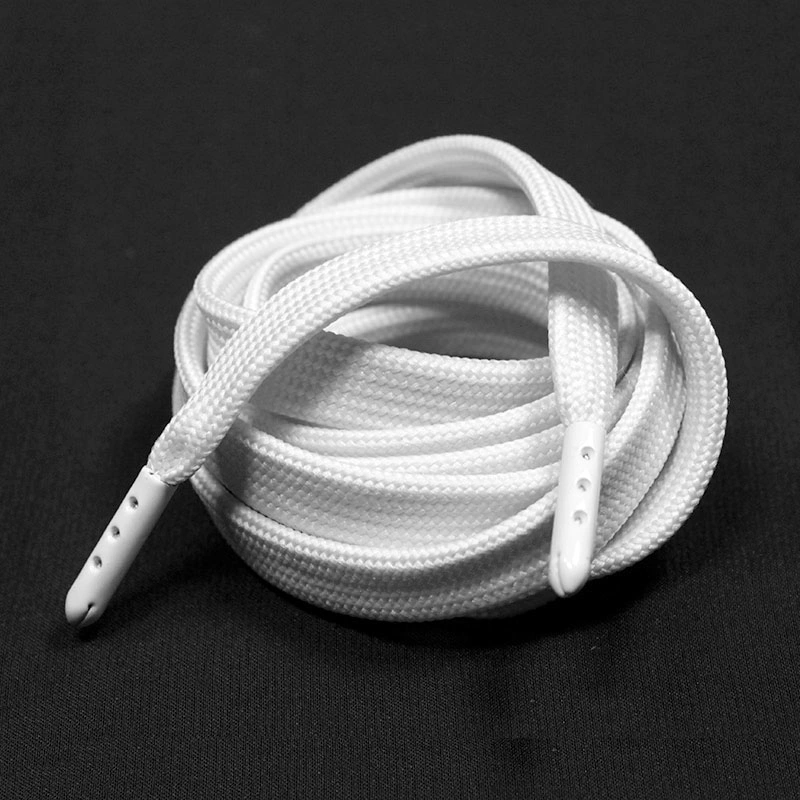 Mayorista de fábrica de 12mm poliéster cordones cordón plano cuerda para Hoodie