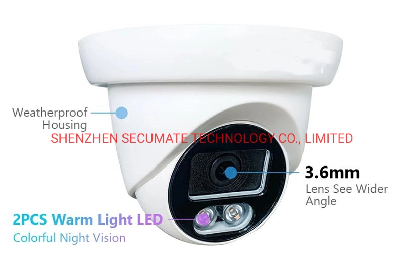 Secumate H. 265 IP Camera Poe 2MP/3MP/5MP (Sony IMX335) Metal Turret Dome Camera IP Outdoor Indoor Vandalproof IP CCTV Camera